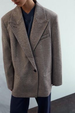 HERRINGBONE BLAZER WITH SHOULDER PADS - Zara фото 4