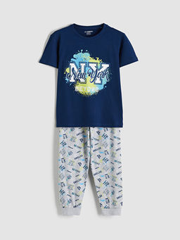 New York Bask?l? Erkek ?ocuk Pijama Tak?m?