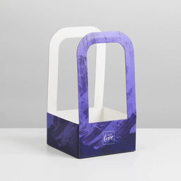 Коробка-переноска для цветов С любовью, 12 12 22 см - Дарите счастье фото 2