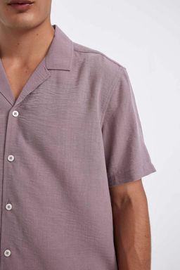 Рубашка с короткими рукавами и воротником-поло Relax Fit - Defacto фото 3