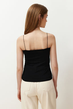 Trendyolmilla Siyah-Beyaz-Bej 3lu Paket Ask?l? Vucuda Oturan Kare Yaka Esnek Orme Atlet TWOSS24AL00054 фото 12