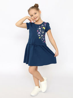 CRB wear/CSKG 63765-41-395 Платье для девочки,темно-синий/Ex.Cherubino фото 3