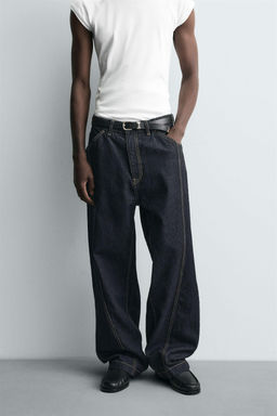 BAGGY FIT JEANS WITH TWISTED SEAM - Zara фото 2