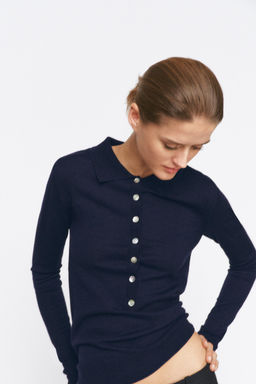 FINE KNIT WOOL POLO SHIRT - Zara фото 2