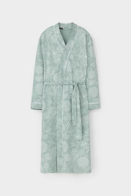 Е 50005/24/голубой прибой,кружевные цветы халат жен