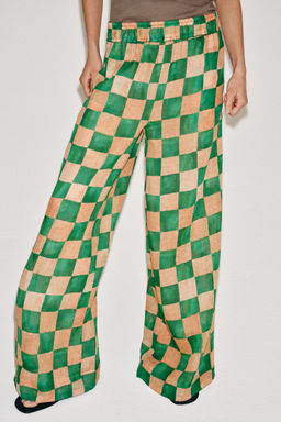 PANTAL?N PALAZZO CUADROS RAMIO ZW COLLECTION / Multicolor - Zara фото 2