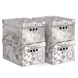 Короб картонный, складн., малый, 25*33*18.5 см, набор 4 шт., VINTAGE GREY, шт