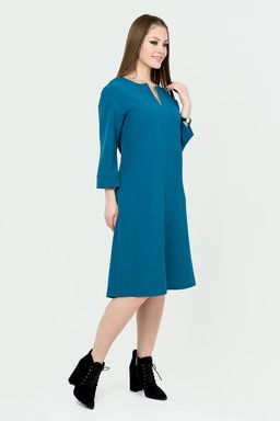 Платье А-силуэта однотонное бирюзовое - Odis фото 3