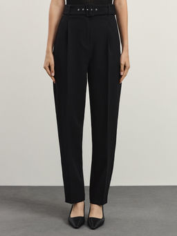 Брюки зауженные к низу с поясом / Zarina фото 2