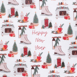 Цена за 10 шт. Бумага упаковочная крафтовая «Уютный Новый Год», 50 × 70 см