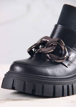 Ботинки 348.21153bl.Черный/шерсть