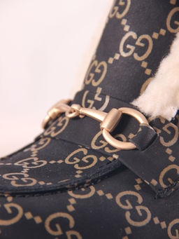 Ботинки 307.PODYUM141bl.Черный гуччи/шерсть