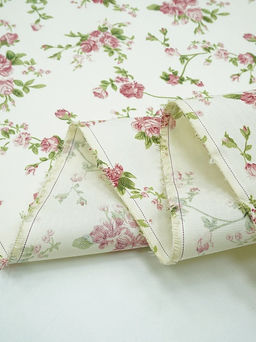 Сатин Кружевные розочки цв.шампань, ш.1.6м, хлопок-100%, 110гр/м.кв - Купава фото 5