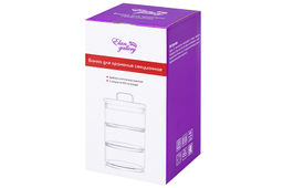 Банка д/хранения 3-х секционная 400 мл 11,5*11,5*20 см Crystal glass + стеклянная крышка, стекло - Elan gallery фото 10