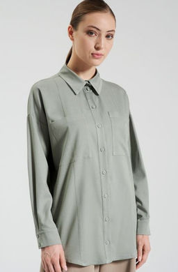 Рубашка с прострочкой спереди OD-663-2 - Tantino фото 8