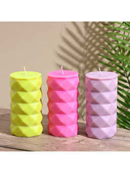 Свеча «Столб ромбики», 6×6×12 см, соевый воск, МИКС