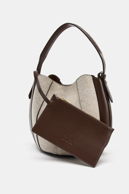 TOPSTITCH FABRIC BUCKET BAG - Zara фото 16