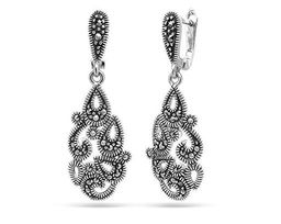 Серьги из серебра марказит, SL-AGA14