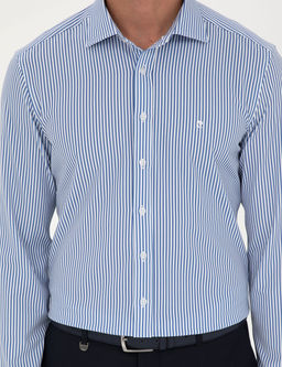 Mavi _izgili Ekstra Slim Fit Uzun Kollu G_mlek
