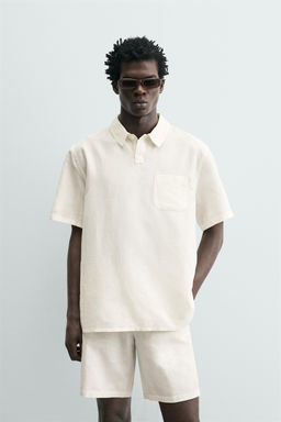 POLO REGULAR FIT C??AMO - ALGOD?N / Blanco - Zara фото 2