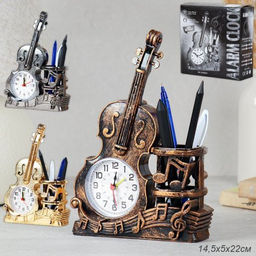 Часы настольные Скрипка 14,5х5х22 см / F538 /уп 120/