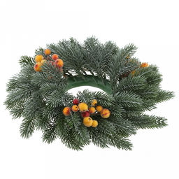 Декоративный венок Елка с ягодой д29см, пластик, зеленый патина (Россия) - Домашняя мода фото 2