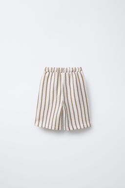 STRIPED TEXTURED SLIM FIT BERMUDA SHORTS - Zara фото 2