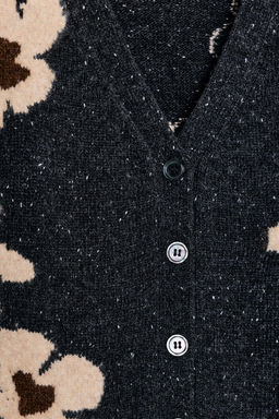 OVERSIZED KNIT JACQUARD FLORAL CARDIGAN - Zara фото 7