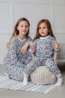 Пижама подростковая из кулирки пенье на манжетах Дрёма графити