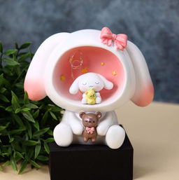 Kопилка - ночник Plush friends, pink (14,5 см), пластик