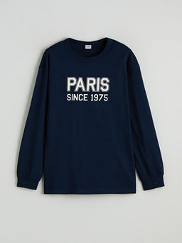 Bisiklet Yaka Paris Bask?l? Erkek ?ocuk Ti??rt