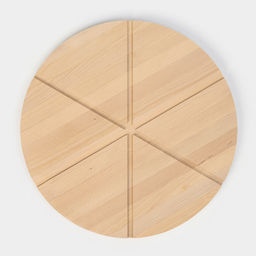 Доска для пиццы деревянная Adelica «Итальяно», с потайными ручками, 6 кусков, d=32 см, толщина 1.8 см, берёза