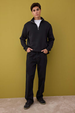 Siyah Regular/Normal Kesim Dik Yaka Kal?n Ici Polarl? Sweatshirt TMNAW26SW00021 - Trendyolmilla фото 5