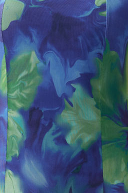 Mavi Cicekli Kare Yaka Midi A Kesim/Can Form Orme Midi Elbise TWOSS24EL00876 - Trendyolmilla фото 4