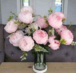 Пионы, букет 13 веточек, 7 бутонов, высотой 50см