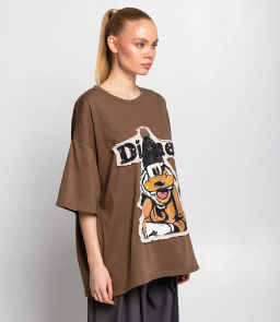 Футболка #КТ33107, тёмно-бежевый