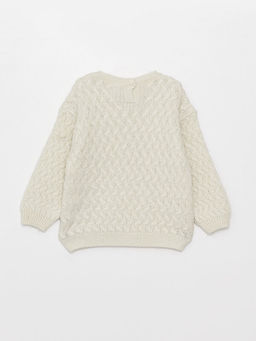 Bisiklet Yaka Kendinden Desenli K?z Bebek Triko Kazak - Waikiki фото 2