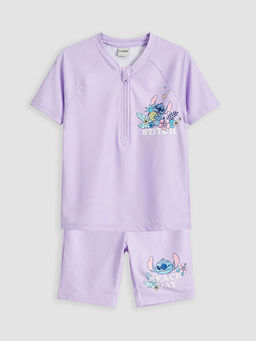 Купальник раздельный для девочки Stitch с шортами