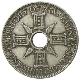 1 шиллинг 1938 года Британская Новая Гвинея