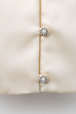 SATIN WAISTCOAT WITH RHINESTONE BUTTONS - Zara фото 4