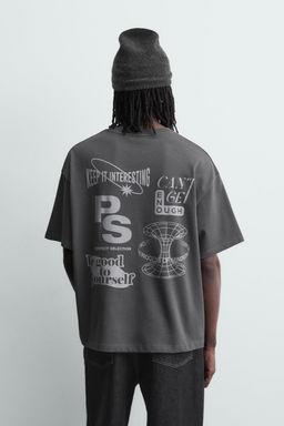 CONTRAST PRINT T-SHIRT - Zara фото 12