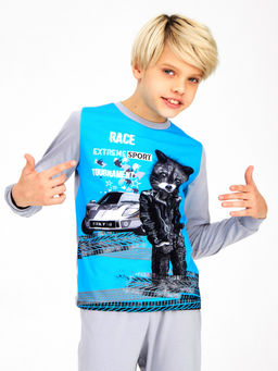 Пижама "Енот",бирюзовый