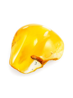 Сувенирный янтарь ярко-медового цвета с красивой текстурой