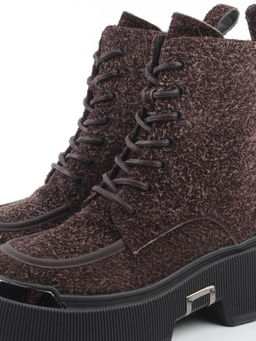 01-DMD-D257 BROWN Ботинки демисезонные женские (натуральная кожа, байка)