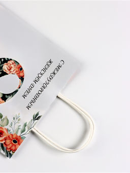 Цена за 2 шт. Пакет подарочный крафт С 8 Марта, 21?11?27 см