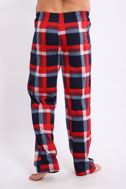 Брюки домашние мужские из кулирки красная клетка макси - Амадэль фото 7