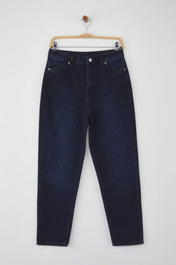 Gece Mavisi Yuksek Bel Yeni Mom Jeans TWOAW26JE00054 - Trendyolmilla фото 5