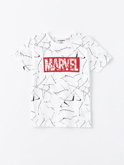 Bisiklet Yaka Marvel Bask?l? K?sa Kollu Erkek ?ocuk ?ortlu Pijama Tak?m? - Waikiki фото 2