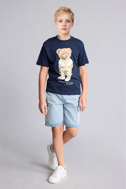 Overshirt Fit Ay_c_k Bask_l_ Ti__rt Erkek _ocuk - Defacto фото 2