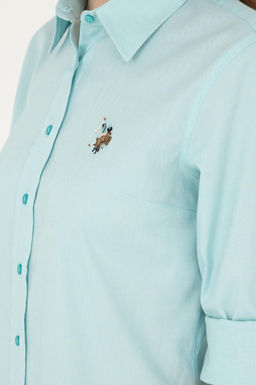 Женская мятная базовая рубашка с длинным рукавом Неожиданная скидка в корзине - U.s. polo assn фото 7